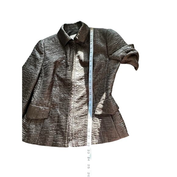 Akris Punto Black Dressy Solid Basic Textured Office Work‎ Zip Up Blazer Size 6 - Picture 14 of 14